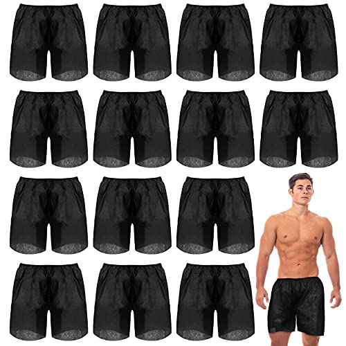 Sintege Men's Disposable Boxer Shorts Black Boxer Shorts Disposable Underwear for Travel