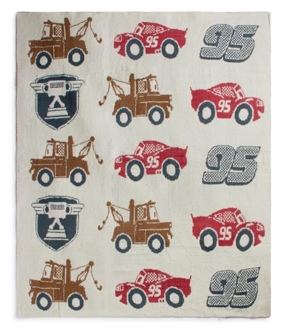 Image of Jay Franco Kids Feather Knit Blanket - 50 inch x 60 inch Inch Soft & Cozy Plush Throw for Bedroom & Couch Decor, Official Licensed Product, Multi - Cars