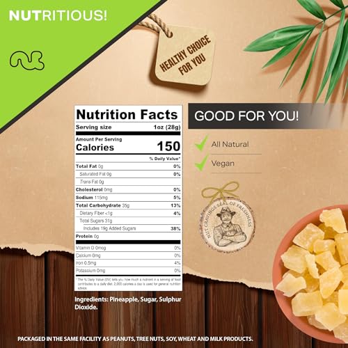 Nut Cravings NC-DPC-2LB Dry Fruits - Sun Dried Pineapple Chunks thumb #3