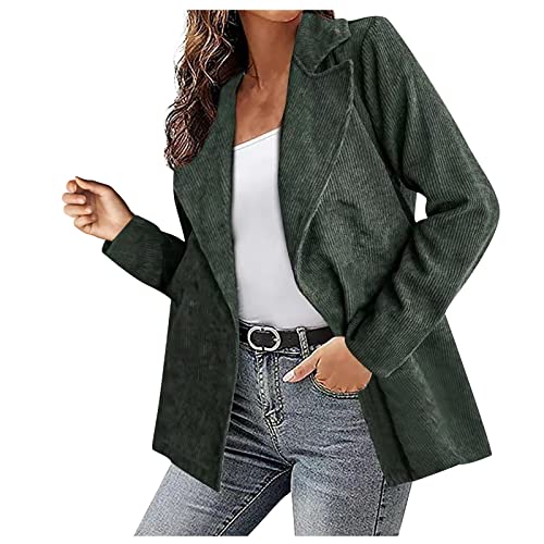 Generisch Cord Blazer Damen Cordjacke Langarm Lässige Blazerjacke Revers...