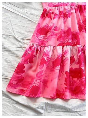 Image of Floerns Women's Sleeveless Butterfly Print Cut Out V Neck Tiered Mini Cami Dresses