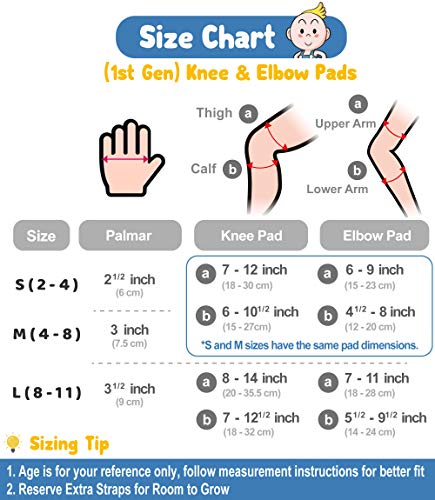 Innovative Soft Kids Knee and Elbow Pads with Bike Gloves I Toddler Protective Gear Set w/Mesh Bag I Bike, Roller⦠- Image 6