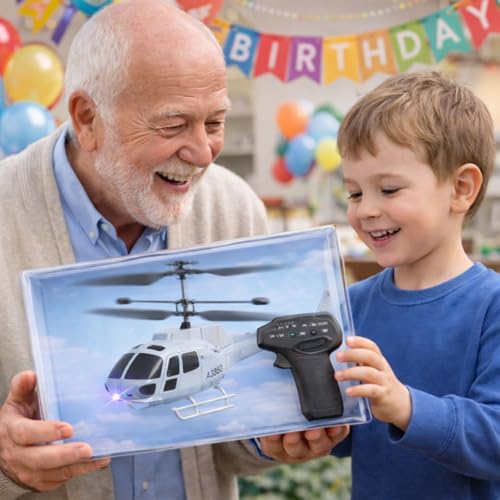 Image of Gravity Sensor Trigger Remote Helicopter Toy for Boys with Safety Sensor, Indoor Palm Sensing, Rechargeable with LED Lights I Pack of 1 (Millitary Gun Trigger)