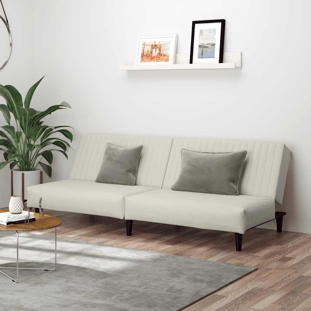 Sofá cama de 2 plazas de terciopelo crema con espacio de almacenamiento, 200 cm, función 2 en 1, cojín cómodo, estructura de madera resistente, para salón, habitación de invitados, salón