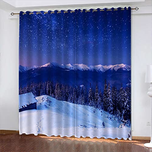 JORILS Rideaux Occultants Isolant Thermique 280x260cm 3D Scène Cover