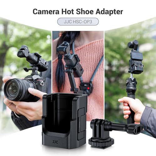 Image of JJC 3-in-1 Expansion Adapter Cage for DJI Osmo Pocket 4 3 and Xtra Muse | Tripod Mount Hot Shoe Extender Converter, 1 /4-20 Stick Handle Bracket Accessories, with Action Camera Port & Cold Shoe Holder