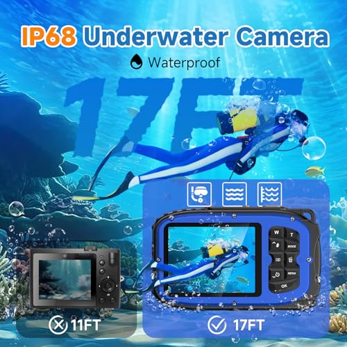 Image of Underwater Floating Digital Camera - 48MP HD Bare-Body Waterproof Camera, No Case Needed for Underwater Fun & Childhood Memories (Blue)