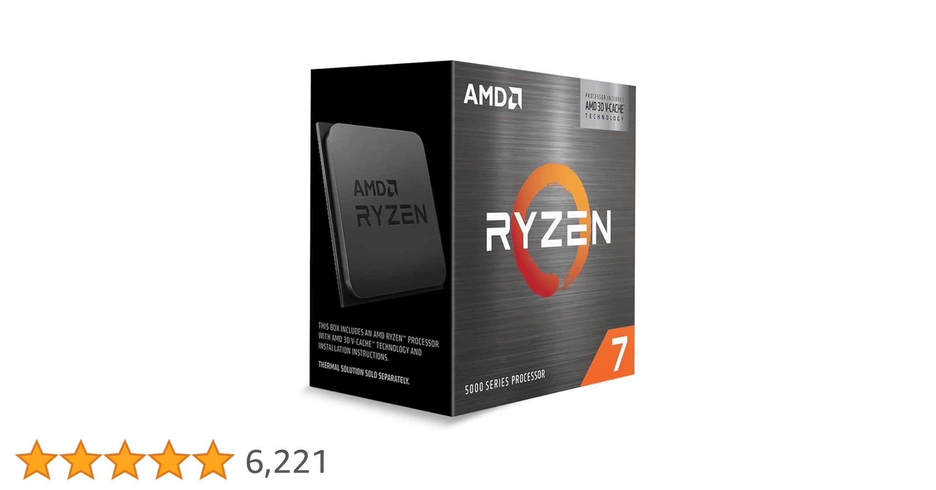 AMD Ryzen 7 5800X3D 5000シリーズ CPU AMD Ryzen 7 5800X3D AM4 CPU Processor 3.4GHz 8Core 16Thr