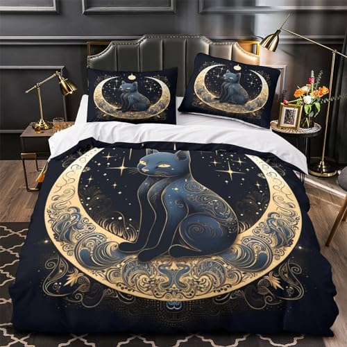 Housse de couette chat parure de lit 3 pièces pour nuits douces - 4