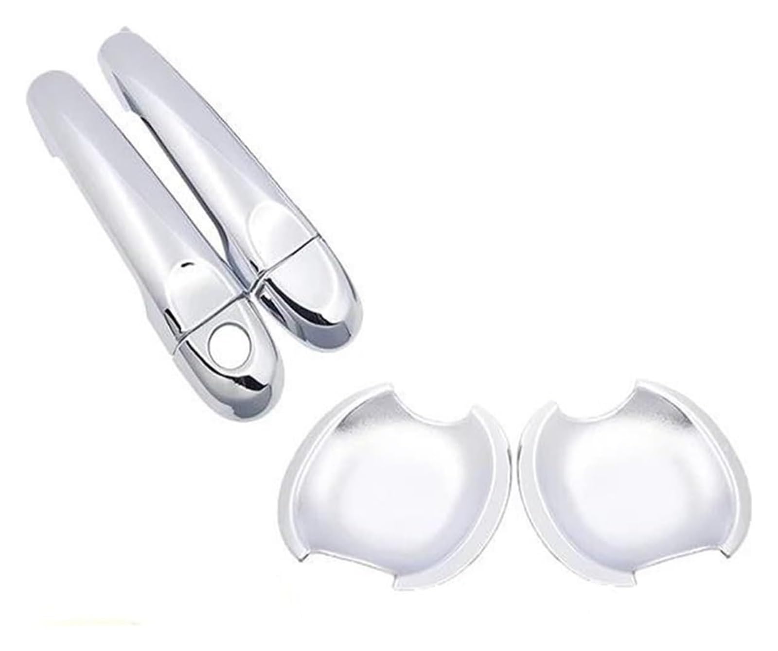 Qwqthgs Chrome B No Button Car Exterior Door Handle Cap For Nissan For Juke F15 For Esq Car Exterior Sticker Door Handle Cover 2010-2019(Chrome B No Button)