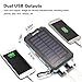 Solar Power Bank, YELOMIN 20000mAh Portable Outdoor Solar Charger, Camping Waterproof Backup Battery Pack with Dual USB 5V Outputs/LED Flashlights and Compass for Cellphones, Perfect for Hiking Travel