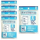 コア チャック付ポリ袋 Ｅ50枚 (10枚入×5個セット) 約10×14cm 厚み0.08㎜ 透明 無地 袋 L判写真 小物 PCパーツ 食品OK K725S