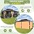 MELLCOM 12'x18' Hardtop Gazebo,Galvanized Steel Metal Double Roof Gazebos with Curtain and Netting, Brown Permanent Pavilion Canopy with Aluminum Frame for Patios,Gardens,Lawns