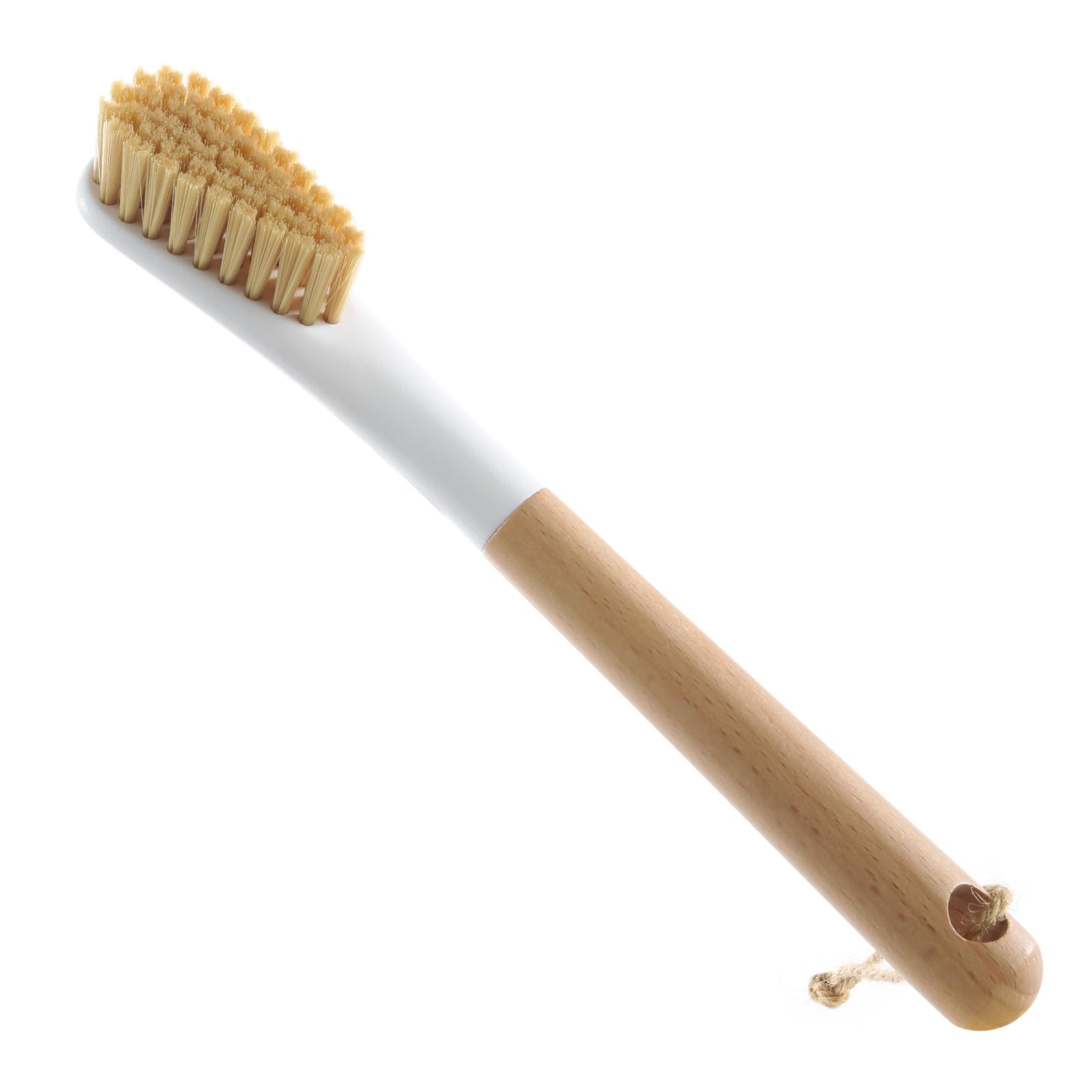 Wood Laundry Brush, OSCIOSS Laundry Stain Brush wth Long Handle and Soft Bristle for Cleaning Clothes & Shoes, Protable Laundry Brush for Stains on Clothes (Natural)