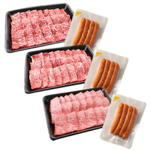 [令和7年11月から毎月配送]3か月定期便 月替わりで堪能!! 宮崎牛 イチオシ 焼肉 セット お楽しみ 定期便 粗挽き ウインナー 総重量2kg以上
