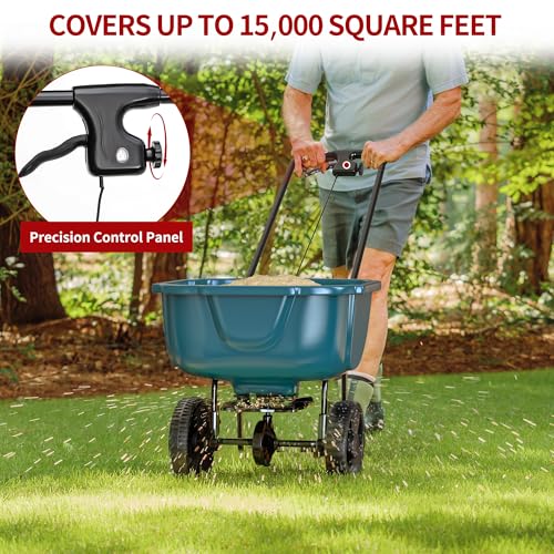image for YITAMOTOR 60 lb Walk Behind Lawn and Garden Spreader for Seeds and Fer