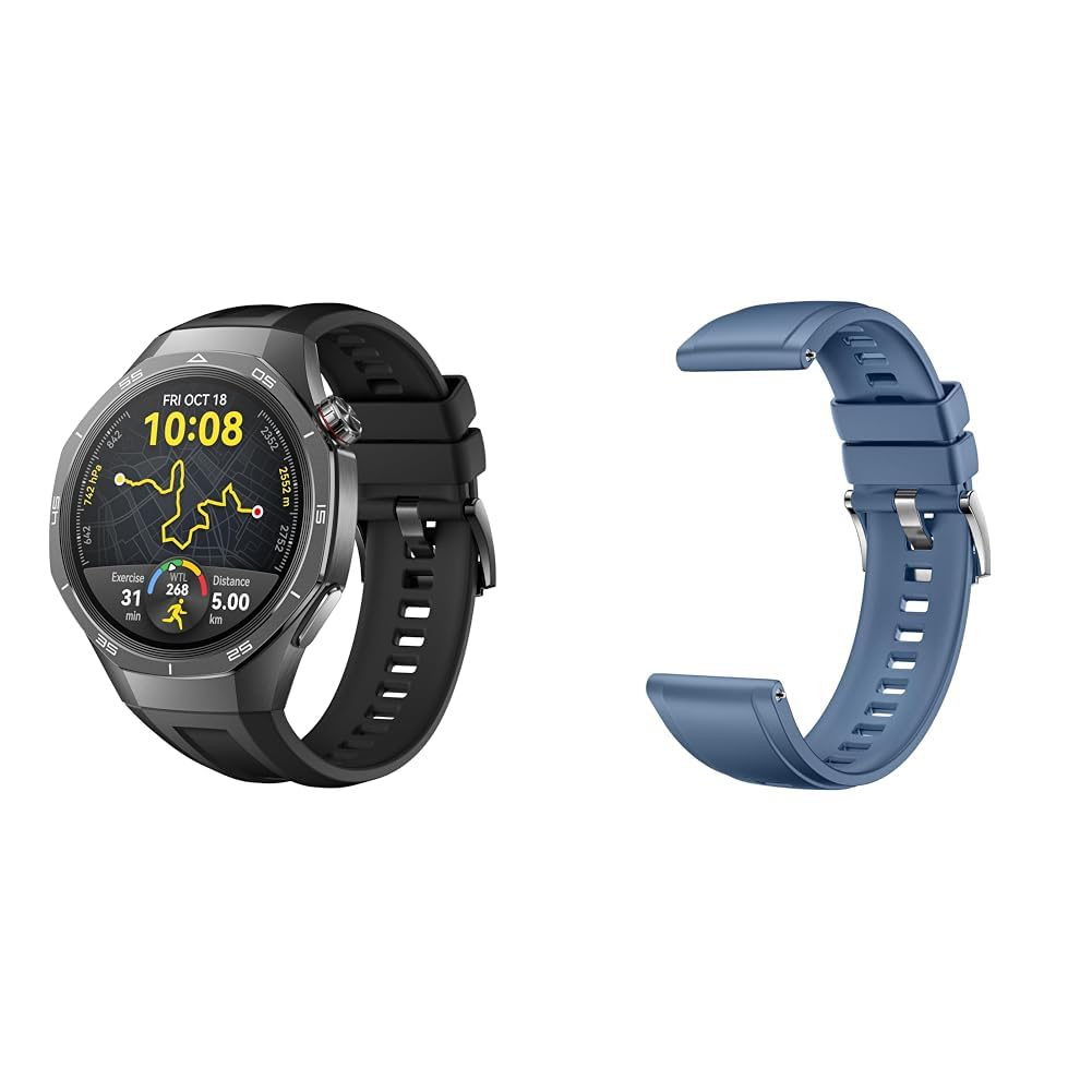 HUAWEI Watch GT 5 Pro 46mm Negro + Correa de Fluoroelastómero EasyFit 3 Azul