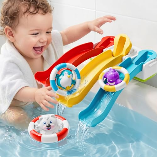 iPlay iLearn Baby Infant Slide Bath Toys Bathtub Float Animal Toddler 1-3