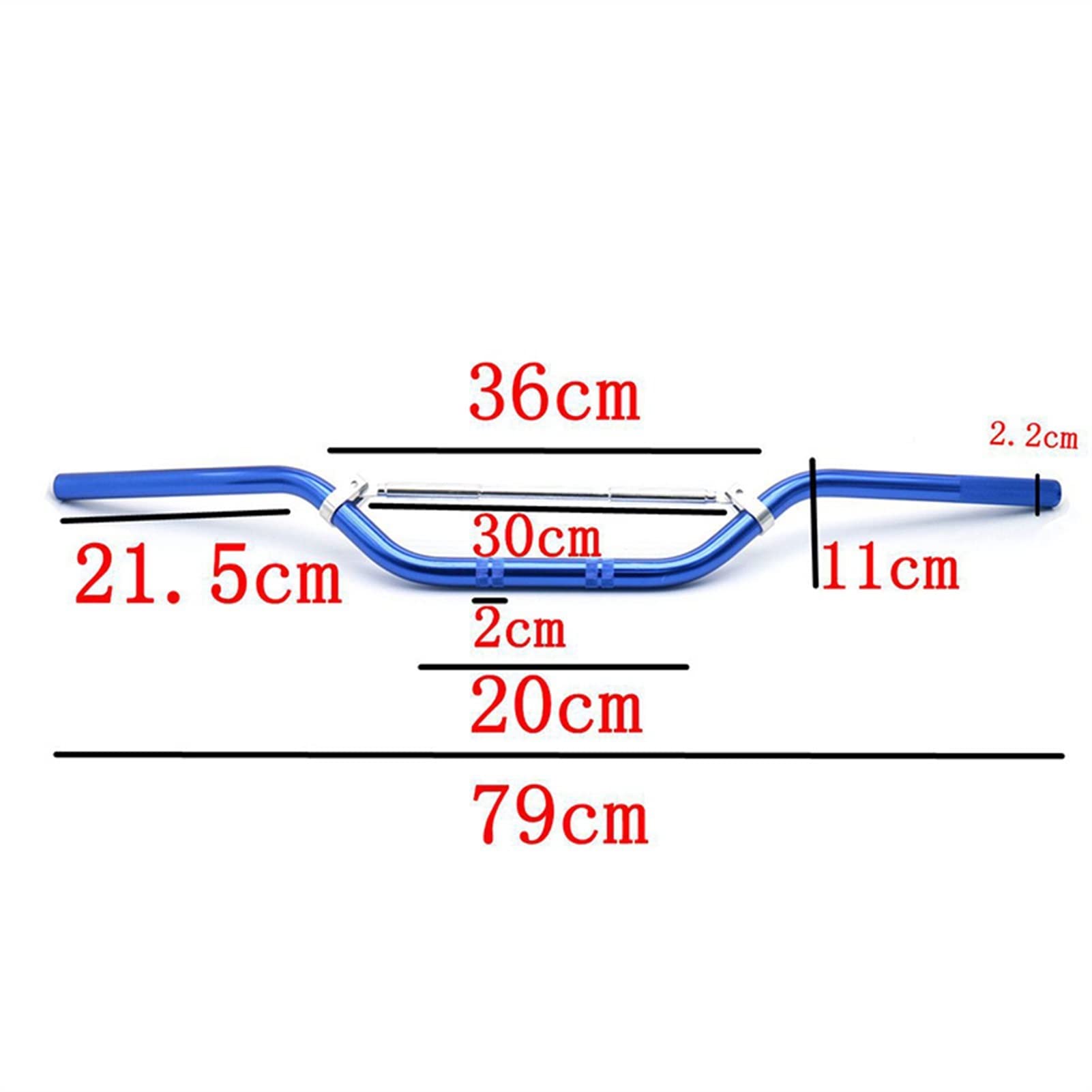 Guidon Moto 22mm 7/8'' Alliage Aluminium - Barre De Direction Dirt Bike Scooter VTT 50cc 125cc Noir