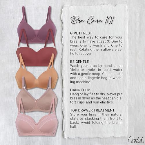 Image of NYKD NYB113 Cotton Non Padded Non Wired Full Coverage Slip On Everyday Bra Wide Straps Gentle Side Lift