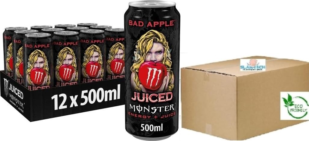 Monster Bad Apple 12 x 500ml New Flavour Energy Drink - Boxed Slamtech