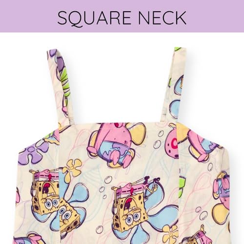 SpongeBob SquarePants Girls Square Neck Smocked Cami Maxi Dress Little Kid to Big Kid Sizes (4-14-16)3