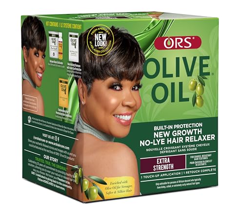 ORS Olive Oil Relaxers & Texlax Build-In Protection New Growth No-Lye Hair Relaxer, Extra Strength and Conditioning Relaxer