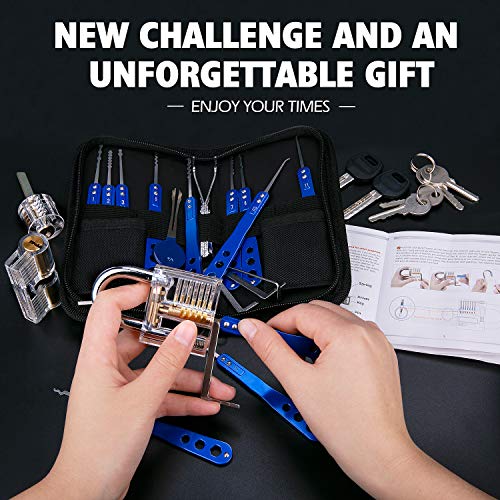 Luxebell Lock Picking, 33 PCs Dietrich Set mit 3 transparenten Übungsschlössern bieten 4 Schwierigkeitsstufen für Anfänger und Schlosserausbildung - Image 6
