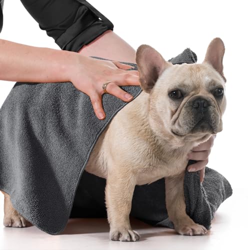 Patas-Lague-2-Pack-Dog-Towel-for-Drying-Dogs-40x20-Large-Quick-Dry-Microfiber-Grooming-Pet-Towel-Super-Soft-Absorbent-Machine-Washable-Dog-Shammy-Towel-Dog-Supplies-Grey - Cucciolini Doodles   Patas-Lague-2-Pack-Dog-Towel-for-Drying-Dogs-40x20-Large-Quick-Dry-Microfiber-Grooming-Pet-Towel-Super-Soft-Absorbent-Machine-Washable-Dog-Shammy-Towel-Dog-Supplies-Grey