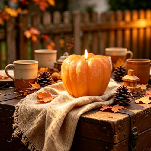 300 Hours Rechargeable Flickering Flameless Wax Pumpkin Candles $14.99 AC - image 5