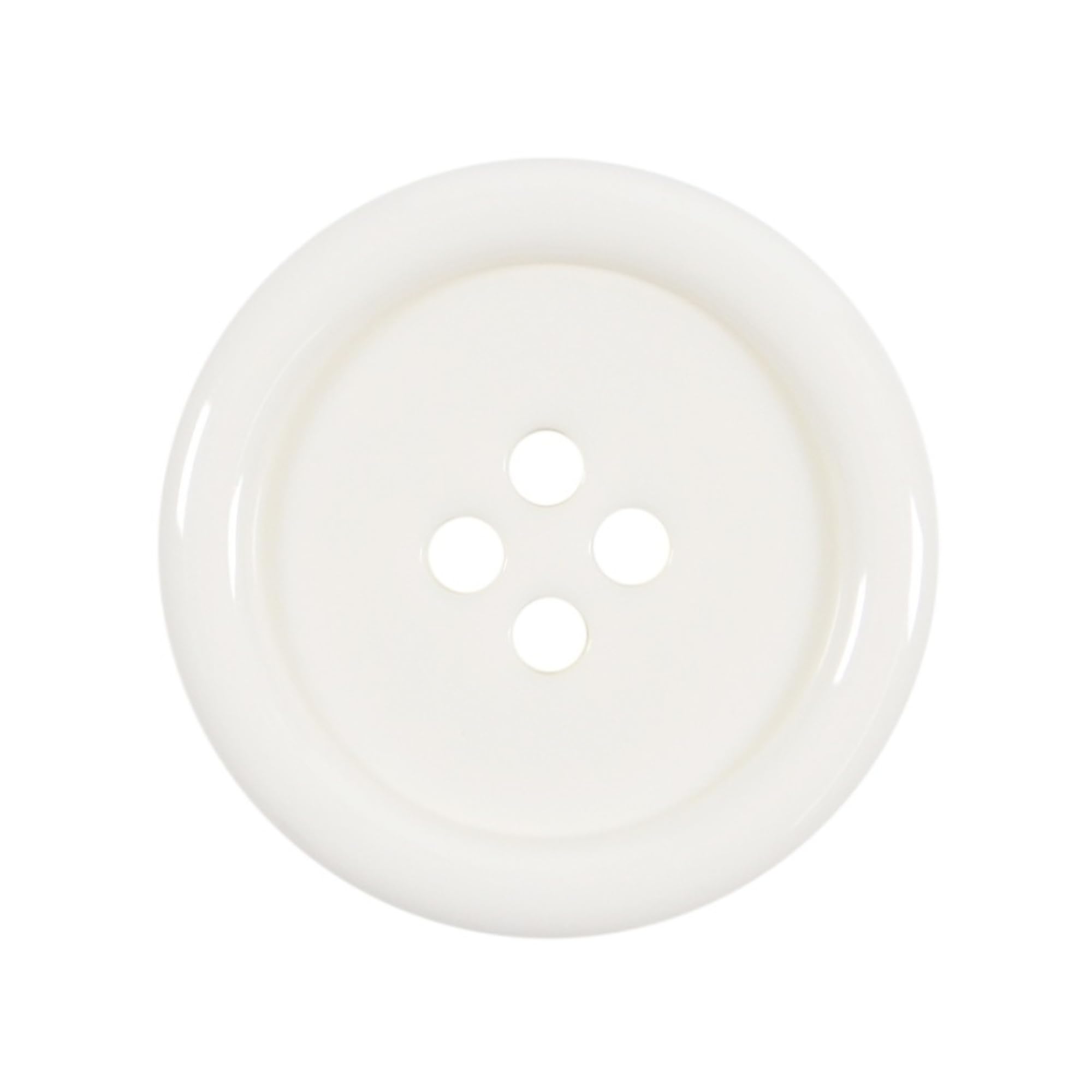 6 Pack White 23mm Round Plastic Buttons with 4 Holes - Ideal for Coats Jackets, Cardigans (36L), 23mm Buttons - 6 Pack
