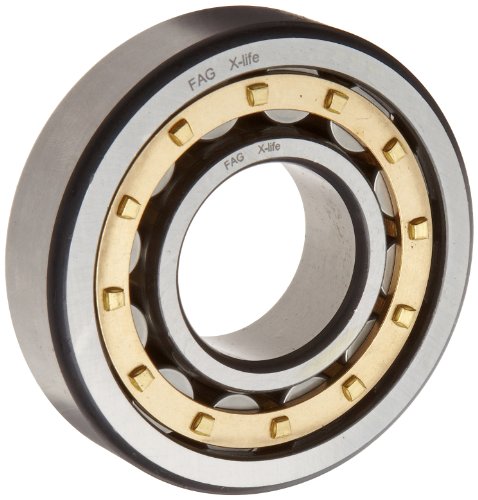 FAG NJ318E-M1-C3 Cylindrical Roller Bearing, Single Row, Straight Bore, Removable Inner Ring, Flanged, High Capacity, Brass/Bronze Cage, C3 Clearance, Metric, 90mm ID, 190mm OD, 43mm Width