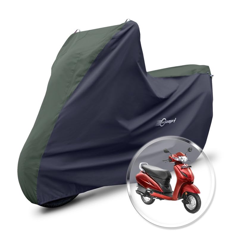 Image of Neodrift 'SuperMax' Bike Cover Suitable for Honda Activa 4G|5G|6G (All-Weather Motorcycle Protection, Water & UV Resistant, Dustproof, Windproof) (Colour: L.Green - Black)