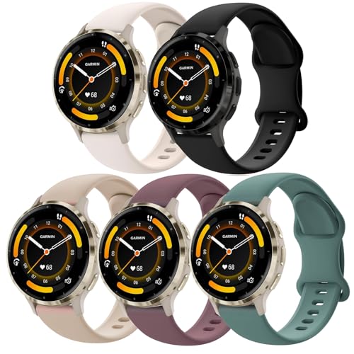 Pack 5 correas de silicona 22mm compatibles Garmin miniatura 1