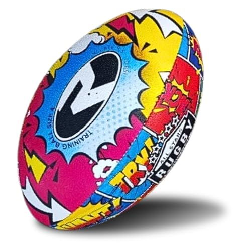 RUGBIER – Balón de Competición Femenina y Entrenamiento para Rugby - Talla 4 – Alta Gama - Entrenamiento y Juego - Categorías De 10 a 14 años y Chicas Senior – Modelo Comic Try