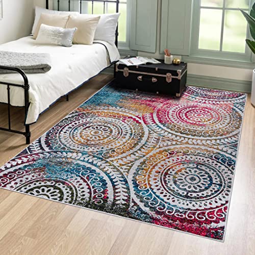 Mazovia Modern Teppich - Kurzflor Waschbar - Weich Teppich für Wohnzimmer, Schlafzimmer, Esszimmer...