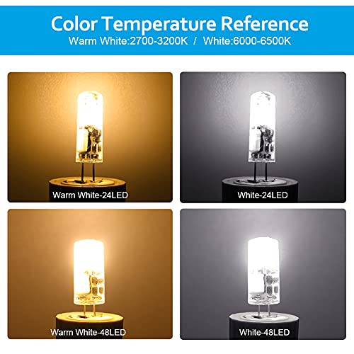 Ahpidnd G4 Led Bulb 12V 1.5W : No Flicker Jc Bi-Pin Base Light Bulbs With No Dimmable T3 Halogen Bulb Replacement For Caravans & Cabinets & Car Dashboards & Chandeliers (10 Pcs 3000K Warm White) #TOP6