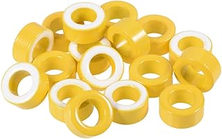 Tool parts 17pcs 12 x 20.5 x 9.8mm Ferrite Ring Iron Powder for Toroid Cores Yellow White