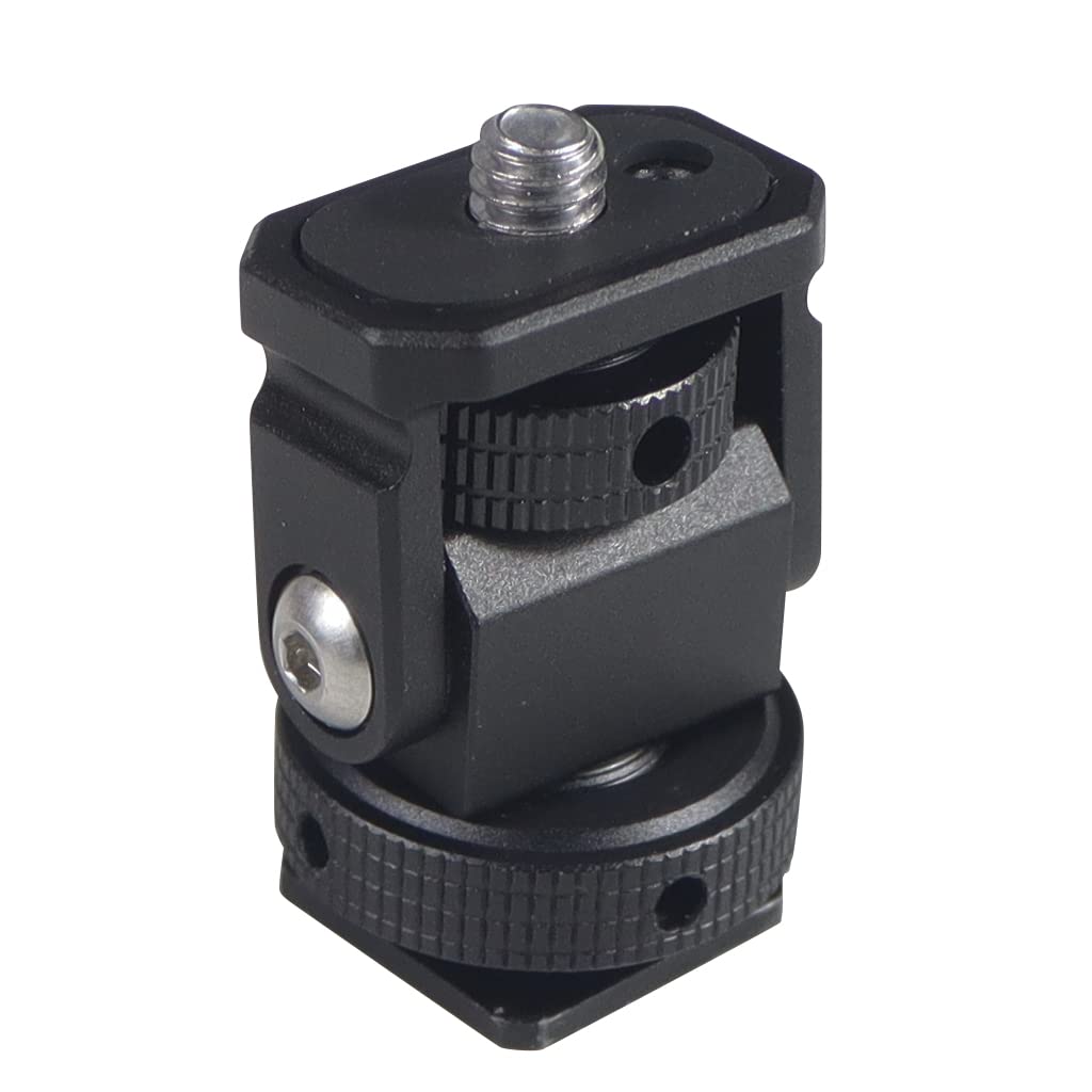 NovelGoal Camera Hot Shoe Monitor Flexible Tripod Adapter with Cold Shoe Mount Suitable for Microslr DSLRs with Hot/Cold Shoe Grooves Sports Camera Protective Frames (No Pin,Black)