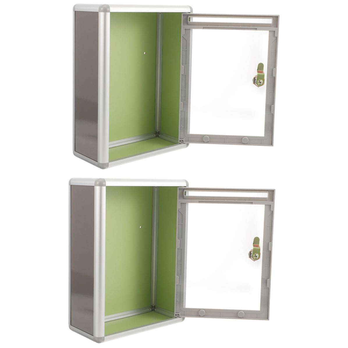 Boîte aux lettres murale en métal robuste avec serrure (Lot de 2) pour bureau et extérieur