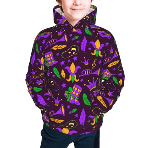 Mardi Gra2 Kid Hoodies Boys Sweatshirts Girls Pullover with Pocket3