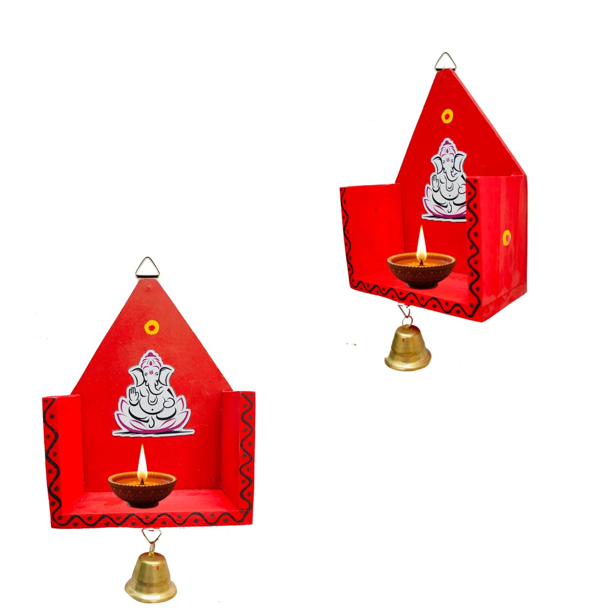Handmade Wooden Vinayagar Diya Stand - Pooja Decoration -8