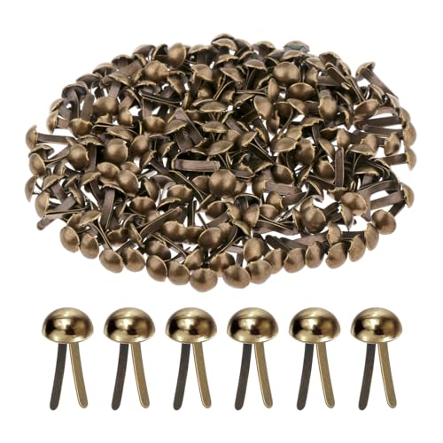 Milageto 200 Round Head Paper Fasteners Brads for Scrapbook Crafts 4.5mm, Bronze