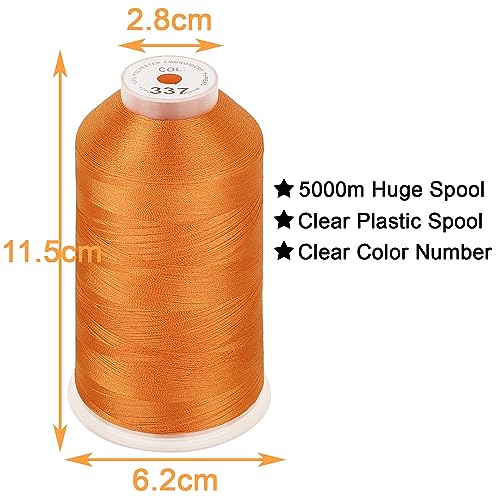 Image of New brothread - Single Huge Spool 5000M Each Polyester Embroidery Machine Thread 40WT for Commercial and Domestic Machines - Reddish Brown