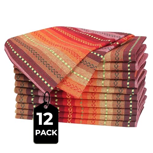 Cloth-NapkinsCotton-NapkinsDinner-NapkinsCloth-Napkins-Set-of-12-CottonNapkins-ClothCloth-NapkinWedding-NapkinsChritsmas-NpkinMachine-Washable-Napkins-18×18-Red-Multi-Salsa-Stripe Cloth NapkinsCotton NapkinsDinner NapkinsCloth Napkins Set of 12 CottonNapkins ClothCloth NapkinWedding NapkinsChritsmas NpkinMachine Washable Napkins 18×18 Red Multi Salsa Stripe