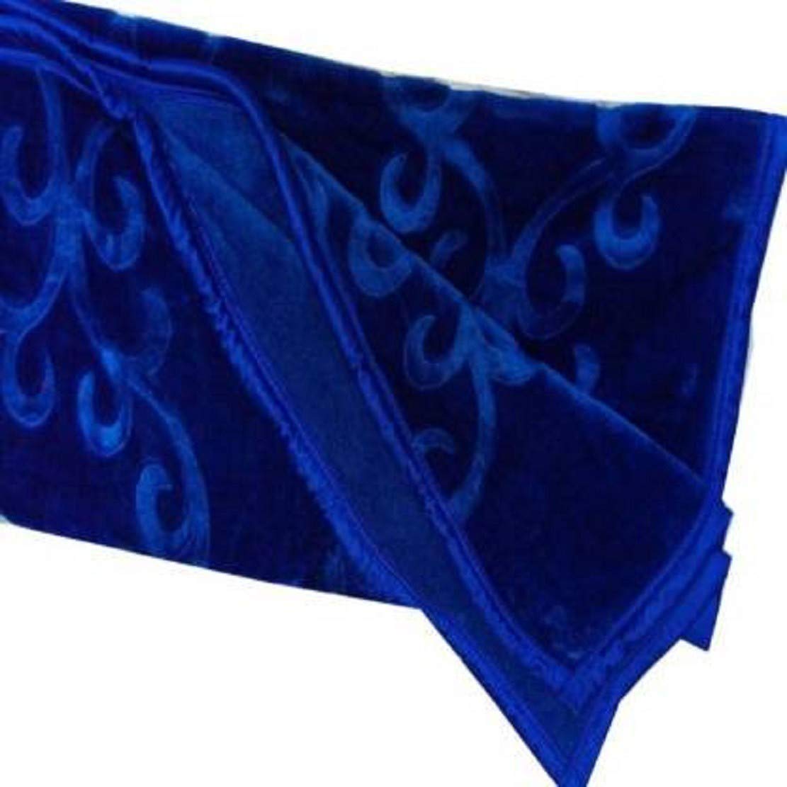 CHANGERS Embossed Blankets,Quilt,duvets,dohar Solid Colour Ultra Soft Floral Double Bed Heavy Mink Winter Blanket (Blue)-image-46