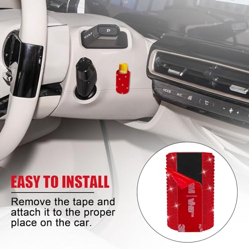 Image of Upright Car Chapstick Holder, Bling Insulating Lip Balm Holder,Rhinestone Car Accessories for Women Interior ,Suitable for Most Vehicles. (Red)