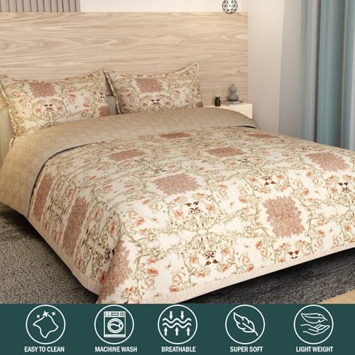 Image of Akshya Heavy Cotton Elastic Fitted Bedsheets with 2 King Size Pillow Covers, ultrasonic bedcover Double Bed with All Around Elastic 400 tc with 2 Pillow Covers