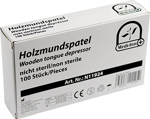 Medi-Inn Mundspatel aus Holz, 100 Stück, unsteril, 15 cm, Birkenholz | Holzspatel aus Birkenholz: splitterfrei, abgerundete Kanten. Für Salben, Wachs/Waxing, Eis am Stiel, Praxis, Labor & Basteln.