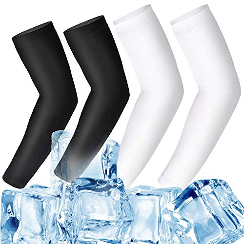 UV Sun Protection Arm Sleeves Ice Silk for Men & Women - For Outdoor Cycling, Baseball & Football, Mountaineering, Golf and Fishing, 2Pair UPF 50 Sports Cooling Arm Cover for Sports